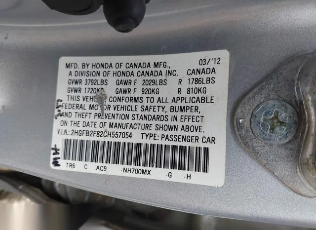 2HGFB2F82CH557054 2012 2012 Honda Civic- EX 9