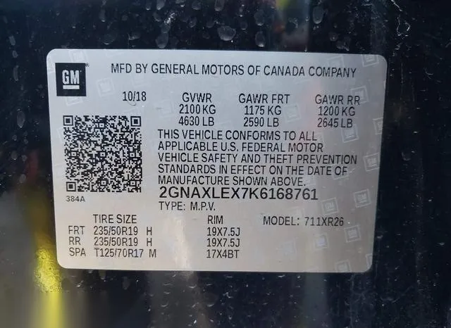 2GNAXLEX7K6168761 2019 2019 Chevrolet Equinox- LT 9