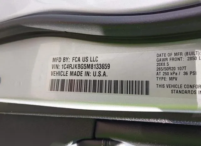 1C4RJKBG5M8133659 2021 2021 Jeep Grand Cherokee- L Limited 4X4 9