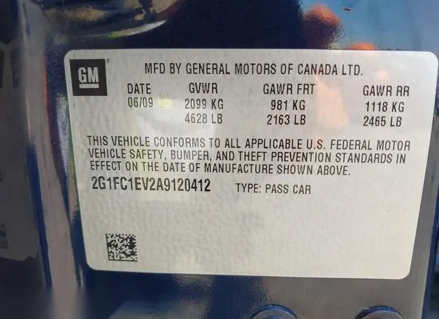 2G1FC1EV2A9120412 2010 2010 Chevrolet Camaro- 2LT 9