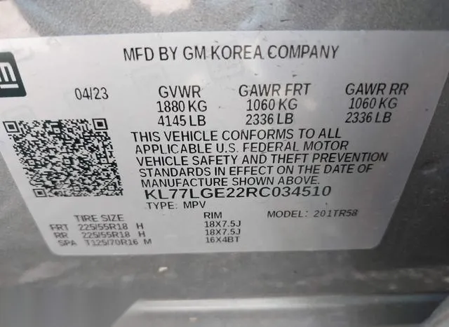 KL77LGE22RC034510 2024 2024 Chevrolet Trax- Fwd 1Rs 9