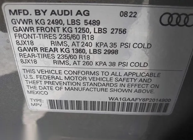 WA1GAAFY6P2014900 2023 2023 Audi Q5- Premium 45 Tfsi S Line 9