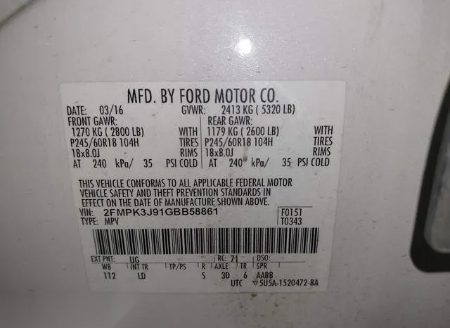 2FMPK3J91GBB58861 2016 2016 Ford Edge- Sel 9