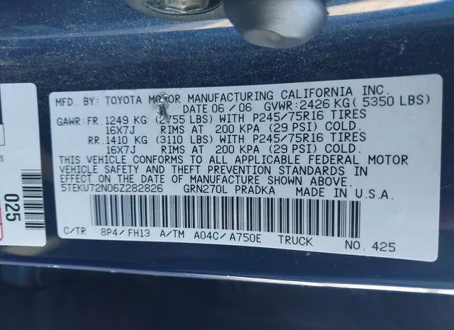 5TEKU72N06Z282826 2006 2006 Toyota Tacoma- Prerunner V6 9