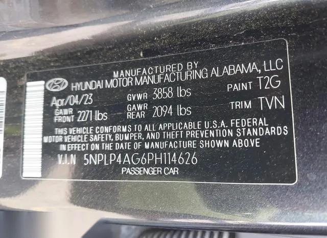 5NPLP4AG6PH114626 2023 2023 Hyundai Elantra- Limited 9