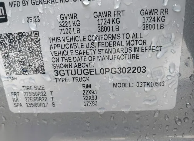 3GTUUGEL0PG302203 2023 2023 GMC Sierra- 1500 4Wd  Short Box  9