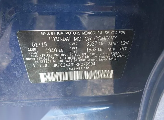 3KPC24A32KE075994 2019 2019 Hyundai Accent- SE 9