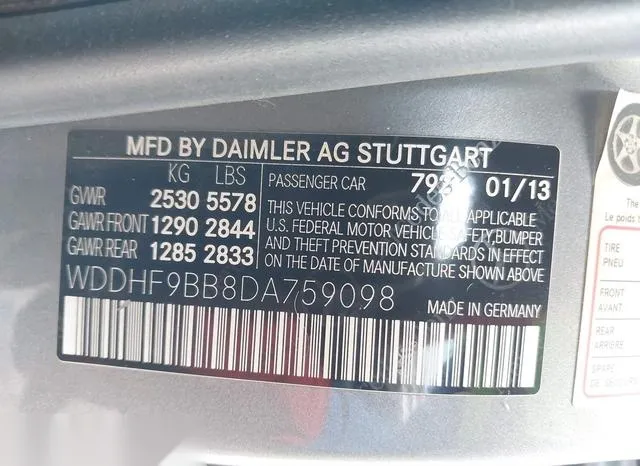 WDDHF9BB8DA759098 2013 2013 Mercedes-Benz E 550- 4Matic 9