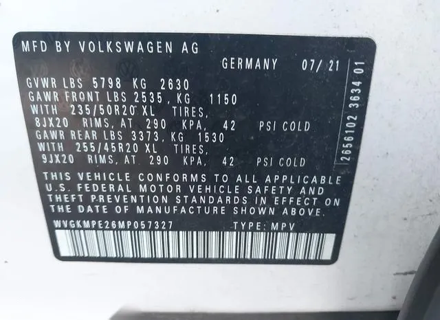 WVGKMPE26MP057327 2021 2021 Volkswagen ID-4- Pro S 9