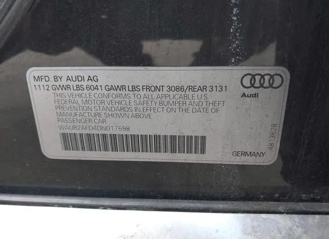 WAUR2AFD4DN017598 2013 2013 Audi A8- L 4-0T 9