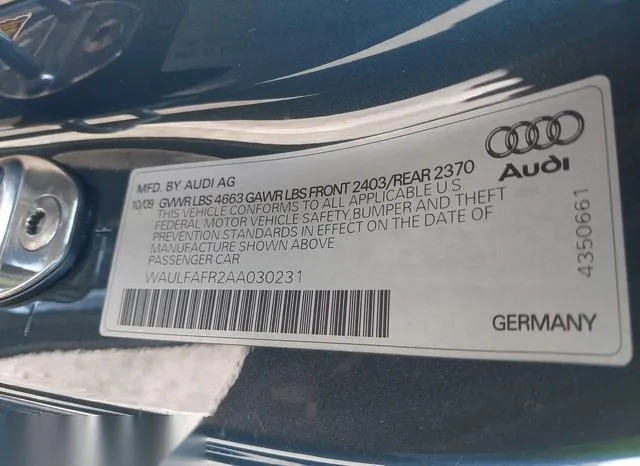 WAULFAFR2AA030231 2010 2010 Audi A5- 2-0T Premium 9