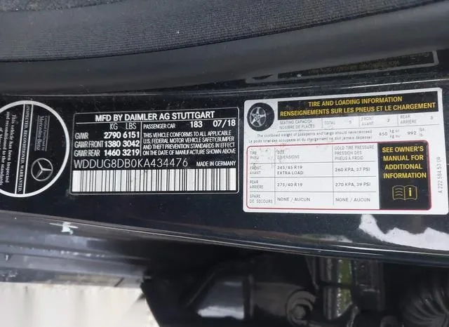 WDDUG8DB0KA434476 2019 2019 Mercedes-Benz S 560 9