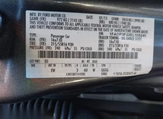 1FADP3F22EL105240 2014 2014 Ford Focus- SE 9