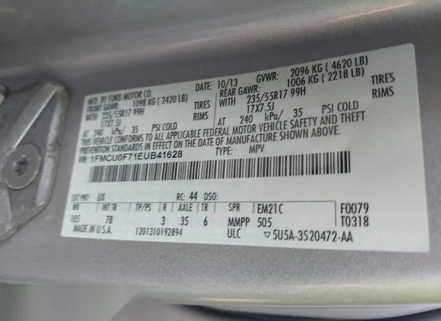 1FMCU0F71EUB41628 2014 2014 Ford Escape- S 9