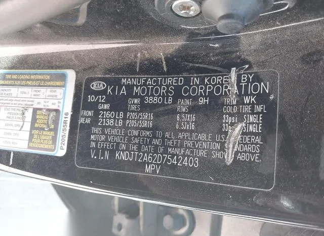 KNDJT2A62D7542403 2013 2013 KIA Soul- - 9