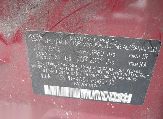 5NPDH4AE9FH560333 2015 2015 Hyundai Elantra- SE 9