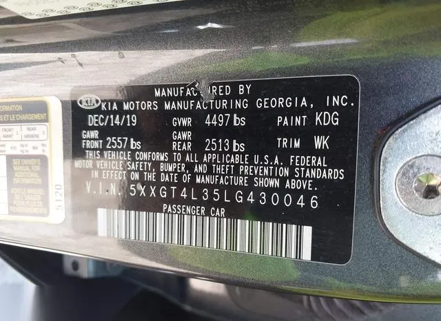 5XXGT4L35LG430046 2020 2020 KIA Optima- LX 9