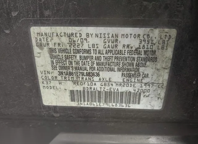 3N1AB61E79L683636 2009 2009 Nissan Sentra- 2-0S 9