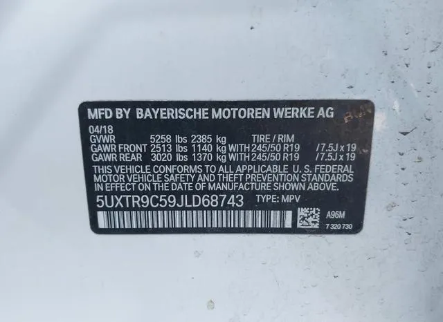 5UXTR9C59JLD68743 2018 2018 BMW X3- Xdrive30I 9