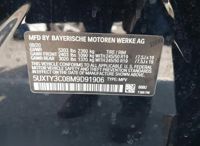 5UXTY3C08M9D91906 2021 2021 BMW X3- Sdrive30I 9