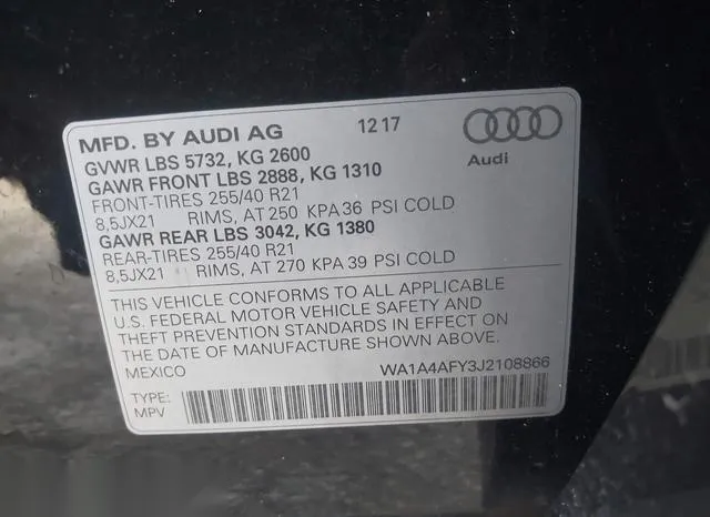 WA1A4AFY3J2108866 2018 2018 Audi SQ5- 3-0T Premium Plus 9