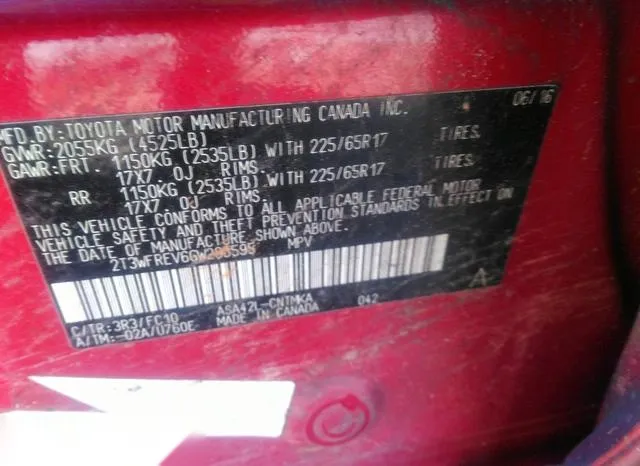 2T3WFREV6GW295595 2016 2016 Toyota RAV4- Xle 9