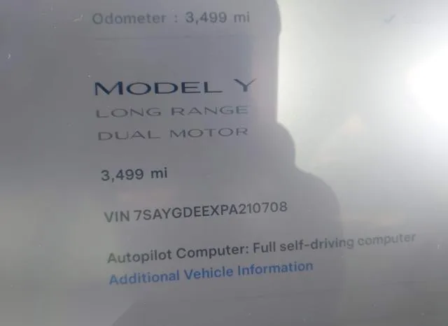 7SAYGDEEXPA210708 2023 2023 Tesla Model Y 7