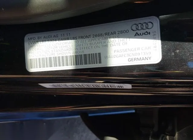 WAU2GAFC3CN091359 2012 2012 Audi A7- Premium 9