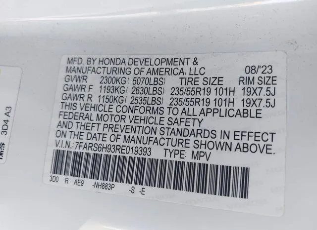 7FARS6H93RE019393 2024 2024 Honda CR-V- Hybrid Sport Touring 9