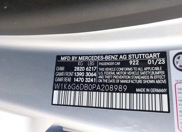 W1K6G6DB0PA208989 2023 2023 Mercedes-Benz S 500- 4Matic 9