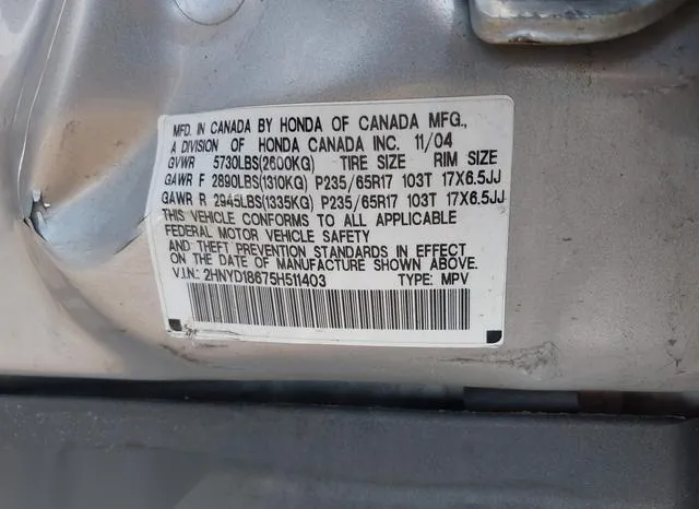 2HNYD18675H511403 2005 2005 Acura MDX 9