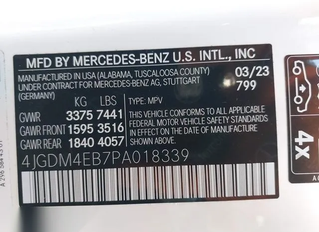 4JGDM4EB7PA018339 2023 2023 Mercedes-Benz Eqs 580 Suv- 4Matic 9