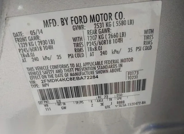 2FMDK4KC8EBA72284 2014 2014 Ford Edge- Limited 9