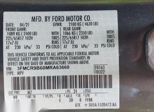 3FMCR9B60MRA63660 2021 2021 Ford Bronco Sport- Big Bend 9