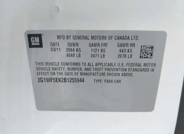 2G1WF5EK2B1255944 2011 2011 Chevrolet Impala- LS 9