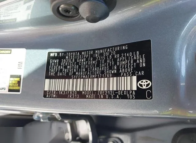 5YFEPMAE8MP171769 2021 2021 Toyota Corolla- LE 9