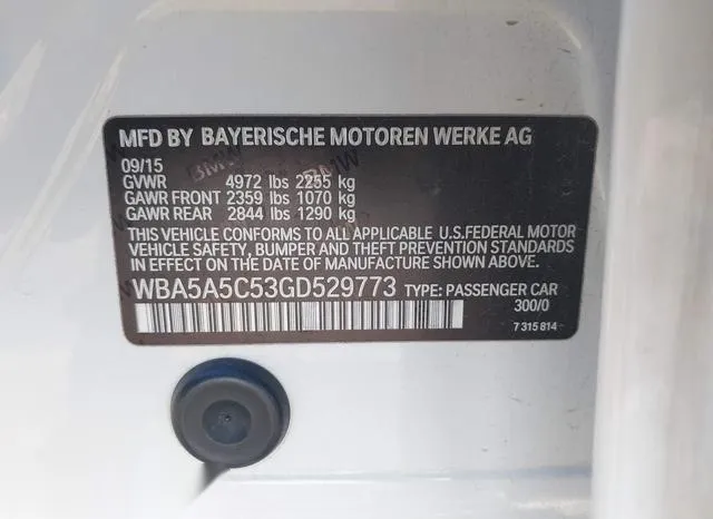 WBA5A5C53GD529773 2016 2016 BMW 5 Series- 528I 9