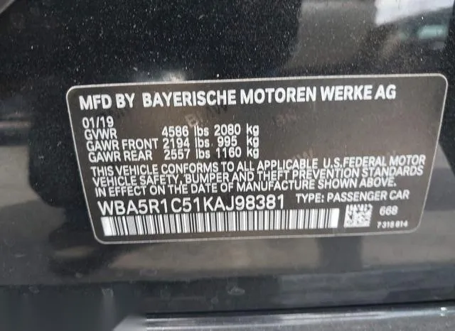 WBA5R1C51KAJ98381 2019 2019 BMW 3 Series- 330I 9