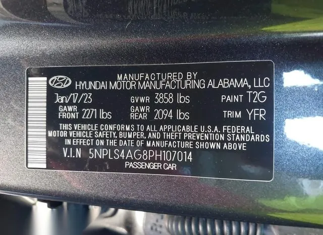 5NPLS4AG8PH107014 2023 2023 Hyundai Elantra- Sel 9