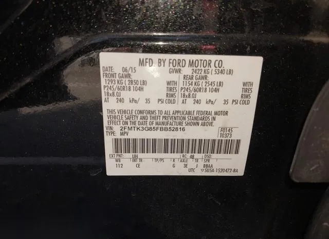 2FMTK3G85FBB52816 2015 2015 Ford Edge- SE 9