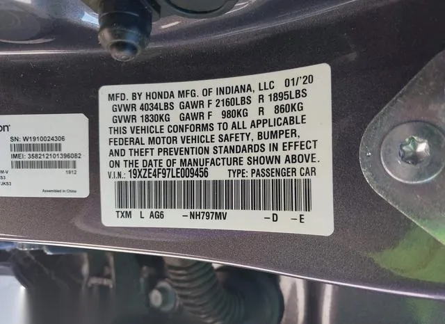 19XZE4F97LE009456 2020 2020 Honda Insight- Touring 9