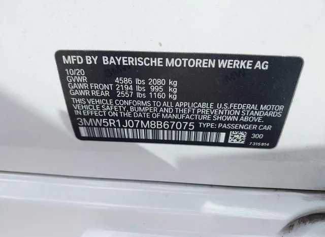 3MW5R1J07M8B67075 2021 2021 BMW 3 Series- 330I 9