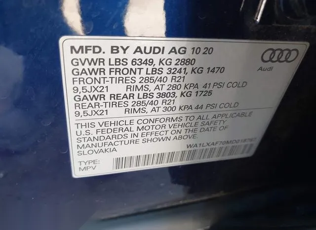 WA1LXAF70MD018767 2021 2021 Audi Q7- Premium Plus 55 Tfsi Q 9