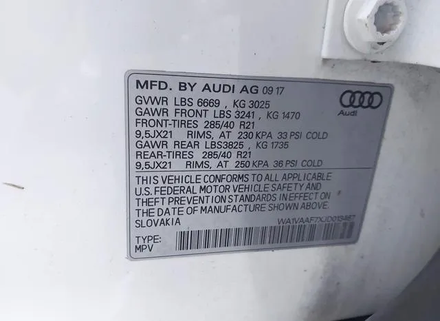 WA1VAAF7XJD013467 2018 2018 Audi Q7- 3-0T Premium 9