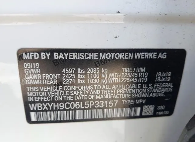 WBXYH9C06L5P33157 2020 2020 BMW X2- Sdrive28I 9