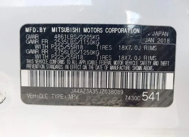 JA4AZ3A35JZ038089 2018 2018 Mitsubishi Outlander- SE 9