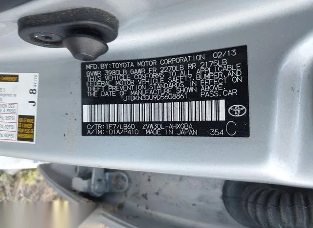 JTDKN3DU9D5608861 2013 2013 Toyota Prius- Four 9