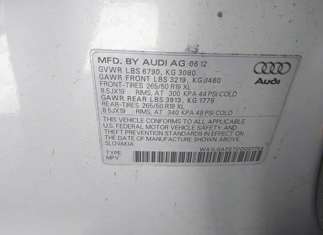 WA1LGAFE7DD001754 2013 2013 Audi Q7- 3-0T Premium 10