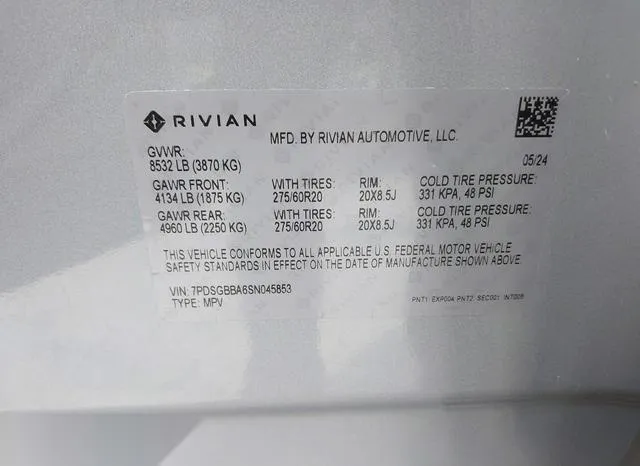 7PDSGBBA6SN045853 2025 2025 Rivian R1S- Adventure 9