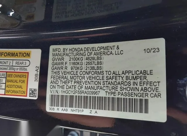 1HGCY2F55RA009967 2024 2024 Honda Accord- Hybrid Sport 9